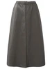 YAYA Faux leather A-line midi skirt