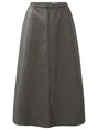 YAYA Faux leather A-line midi skirt
