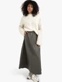 YAYA Faux leather A-line midi skirt