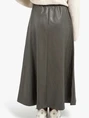 YAYA Faux leather A-line midi skirt