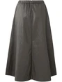 YAYA Faux leather A-line midi skirt