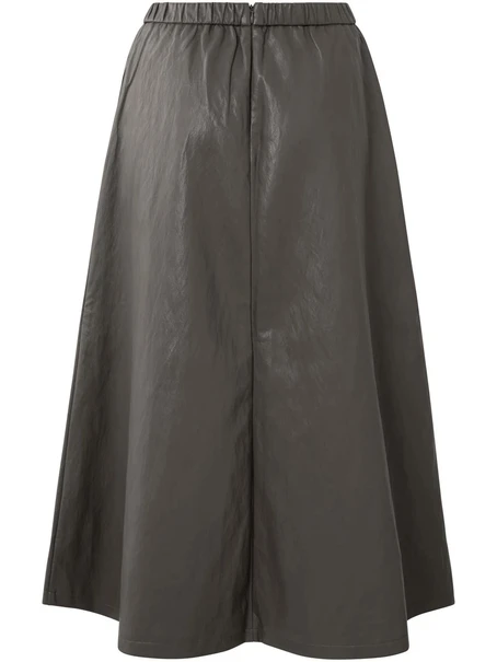 YAYA Faux leather A-line midi skirt