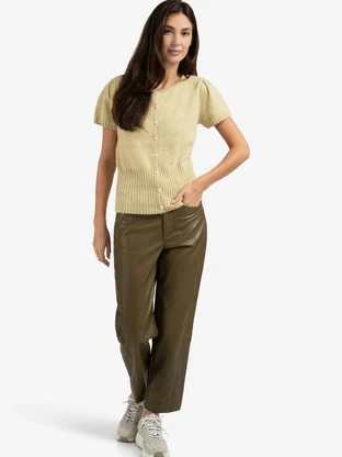 YAYA Faux leather carrot fit trouse