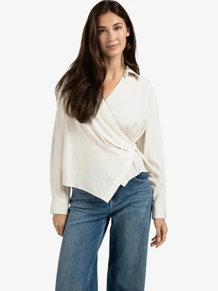YAYA Fitted wrap blouse