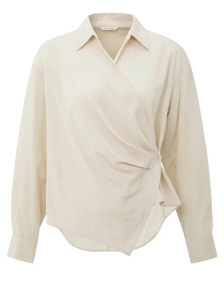 YAYA Fitted wrap blouse
