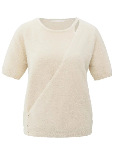 YAYA Fluffy cardigan overlaping ss