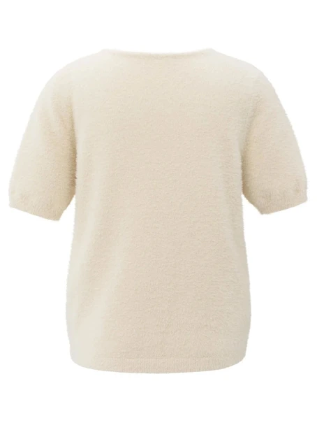YAYA Fluffy cardigan overlaping ss