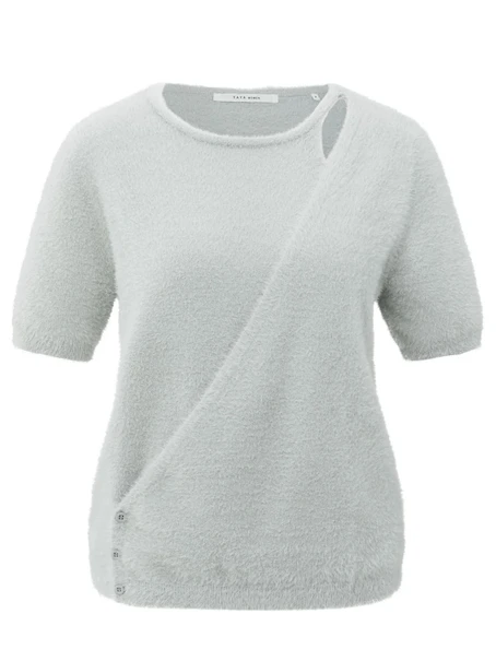 YAYA Fluffy cardigan overlaping ss