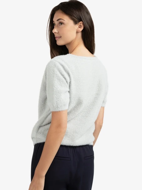 YAYA Fluffy cardigan overlaping ss