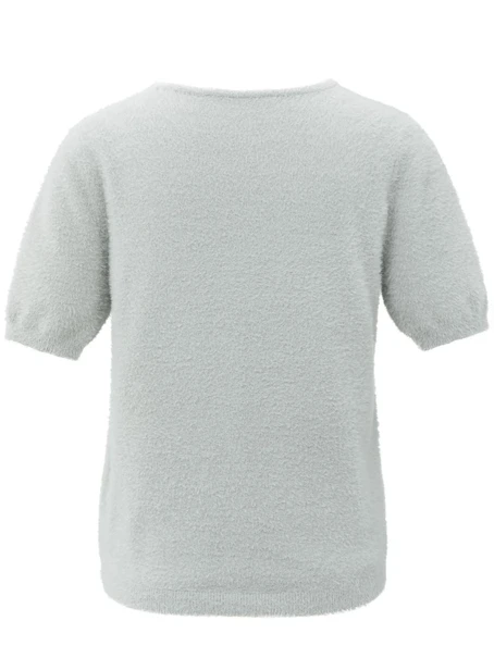 YAYA Fluffy cardigan overlaping ss