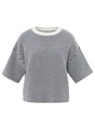 YAYA Fluffy stripe sweater ss