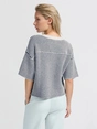 YAYA Fluffy stripe sweater ss