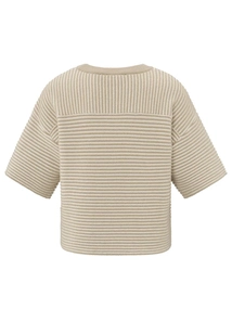 YAYA Fluffy stripe sweater ss