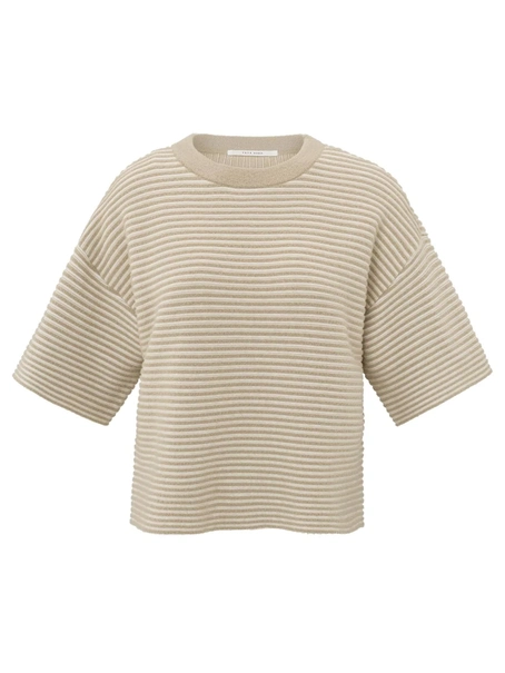 YAYA Fluffy stripe sweater ss