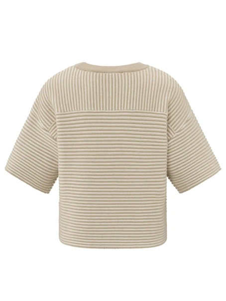 YAYA Fluffy stripe sweater ss