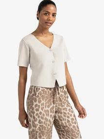 YAYA Knitted top with short sleeves