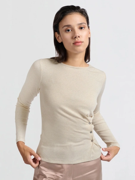 YAYA Long sleeve top with button de