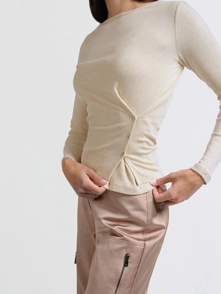 YAYA Long sleeve top with button de