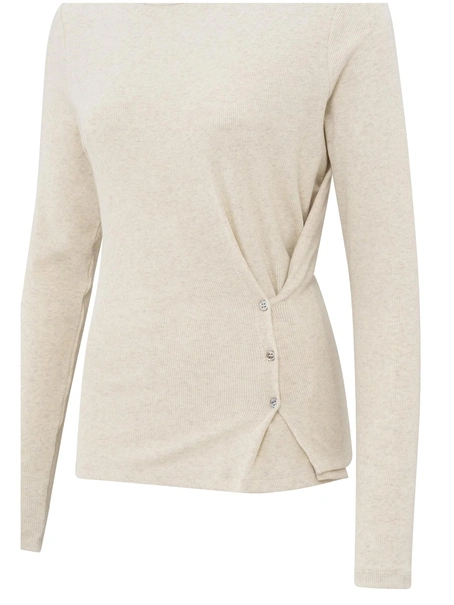 YAYA Long sleeve top with button de