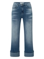 YAYA Mid waist denim w. roll-up