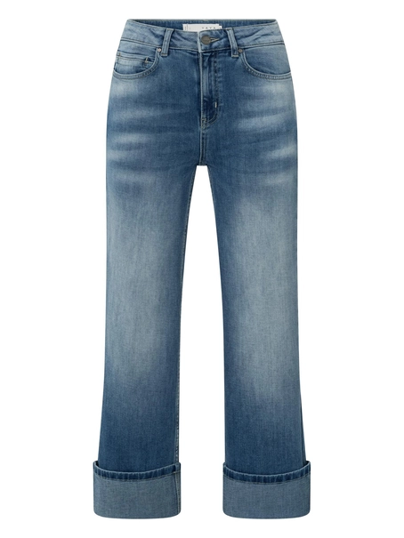 YAYA Mid waist denim w. roll-up