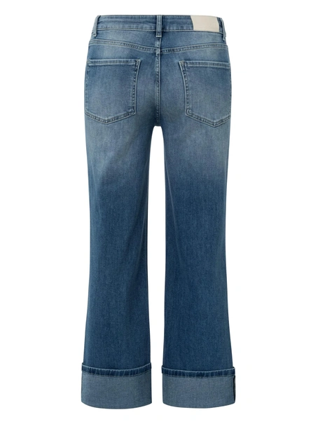 YAYA Mid waist denim w. roll-up