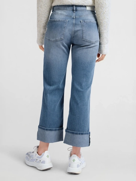 YAYA Mid waist denim w. roll-up