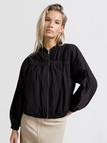 YAYA Nylon cropped bomber jacket wi