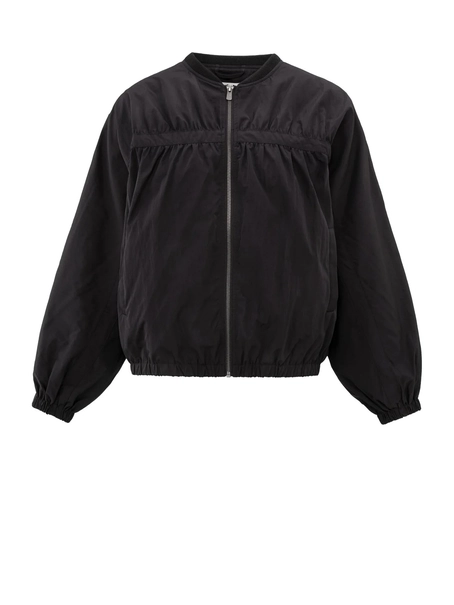 YAYA Nylon cropped bomber jacket wi