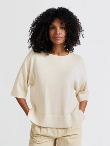 YAYA Oversized fine knitted t-shirt