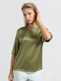 YAYA Oversized satin t-shirt