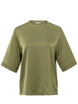 YAYA Oversized satin t-shirt