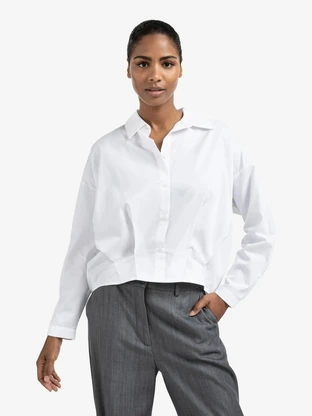 YAYA Poplin blouse with front pleat
