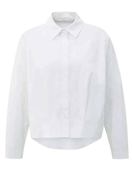 YAYA Poplin blouse with front pleat