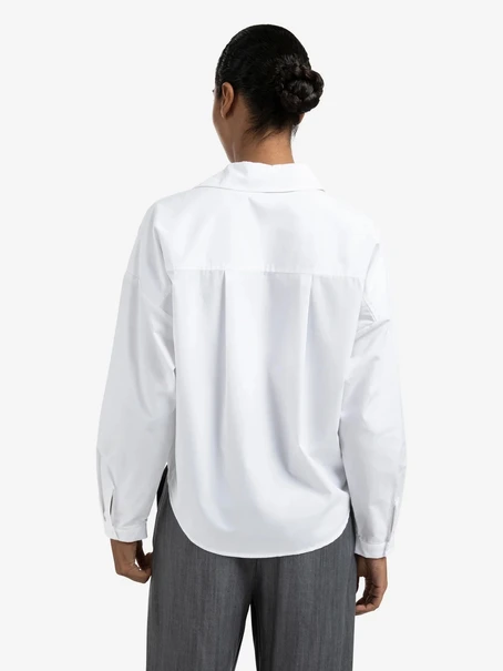 YAYA Poplin blouse with front pleat