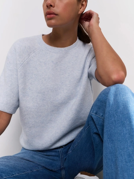 YAYA Raglan short sleeve sweater