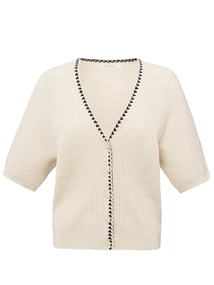 YAYA Rib cardigan with fun detail a