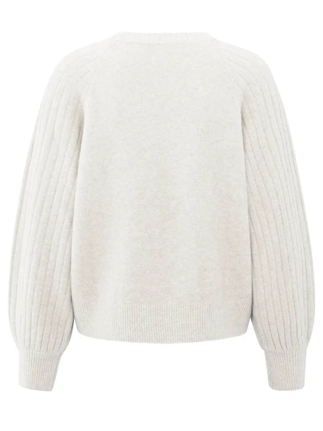 YAYA Rib mixed sweater ls