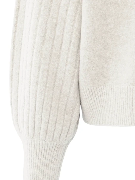 YAYA Rib mixed sweater ls