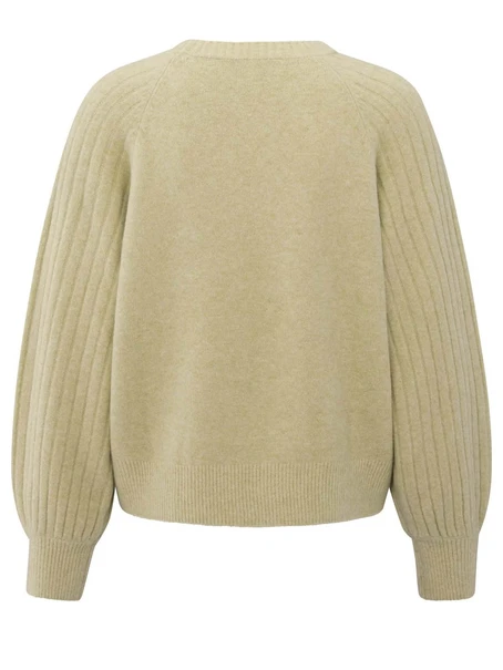YAYA Rib mixed sweater ls