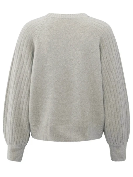 YAYA Rib mixed sweater ls