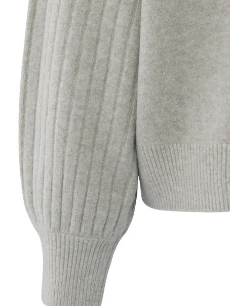 YAYA Rib mixed sweater ls