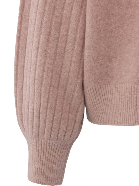 YAYA Rib mixed sweater ls