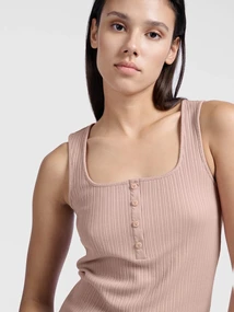 YAYA Rib singlet with buttons