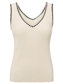 YAYA Rib tanktop with fun detail at