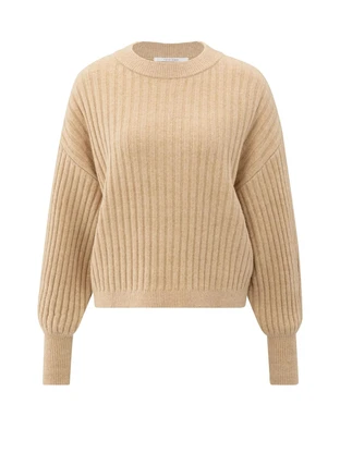 YAYA Ribbed sweater with round neck
