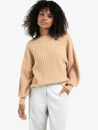 YAYA Ribbed sweater with round neck