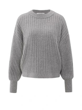 YAYA Ribbed sweater with round neck