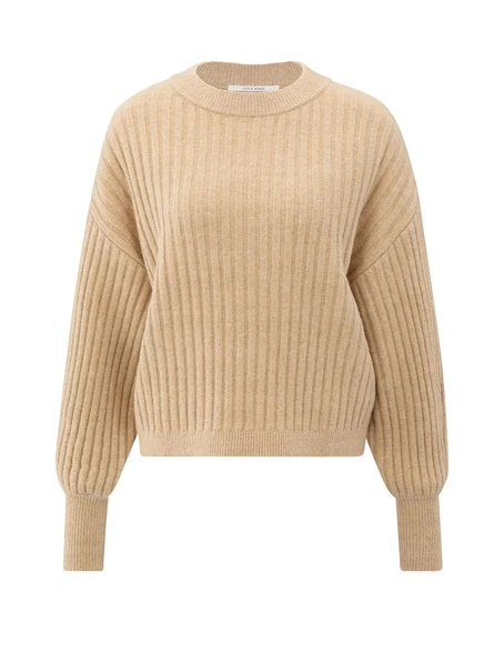 YAYA Ribbed sweater with round neck