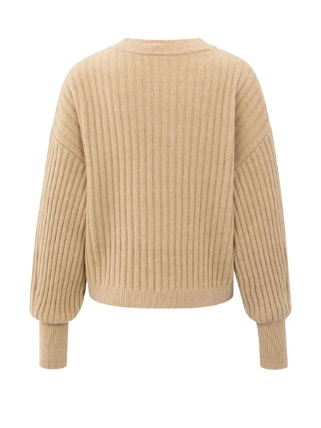 YAYA Ribbed sweater with round neck